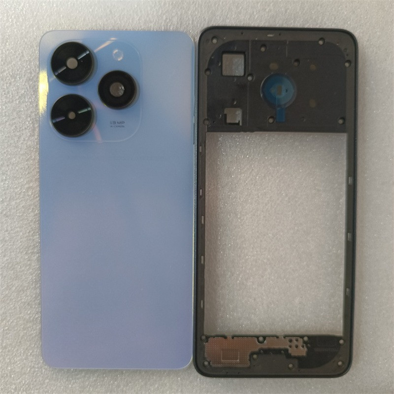 สําหรับ Tecno Spark Go 2024 BG6 Full Housing Case กรอบกลาง + แบตเตอรี่ฝาหลังด้านหลังประตูพร้อมอะไหล่ซ่อมเลนส์กล้อง