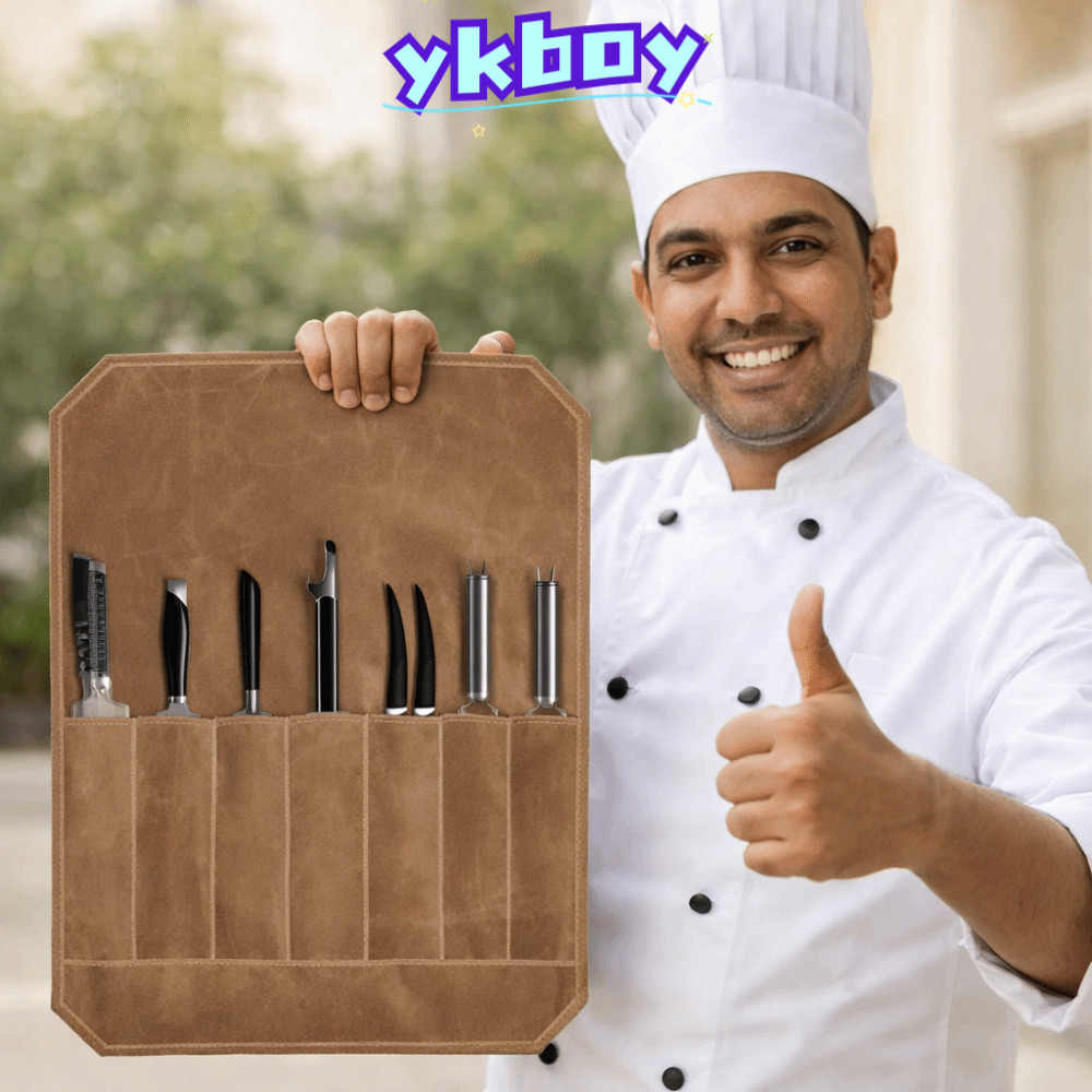 YKBOY Chef Tools Storage Bag, Waterproof Portable Chef Tools Carrier, Roll-Up Design Minimalist 7 Sl