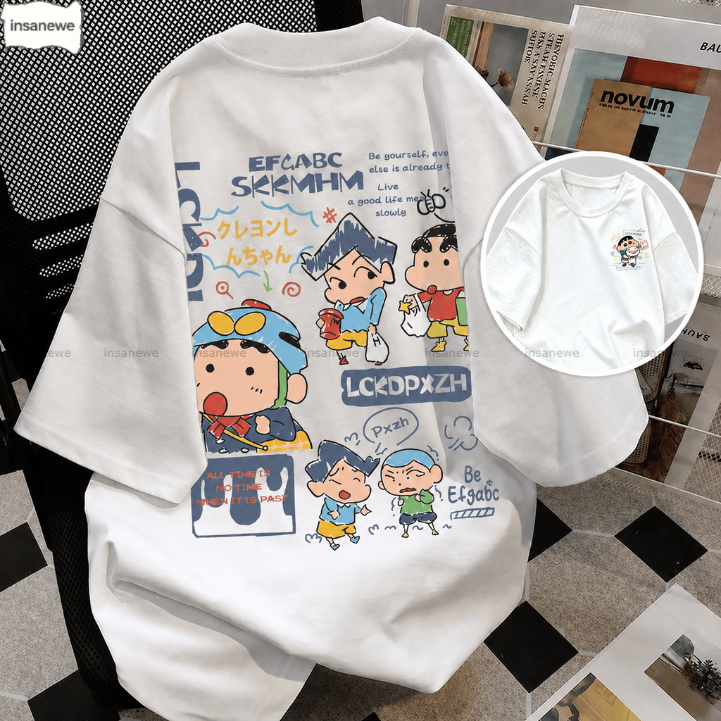 เสื้อยืดแขนสั้นลายการ์ตูนญี่ปุ่น Xiaoxin ไซส์ใหญ่พิเศษ 300 จิน สำหรับผู้ชายและผู้หญิงในฤดูร้อน เสื้อแขนสั้นคู่รัก