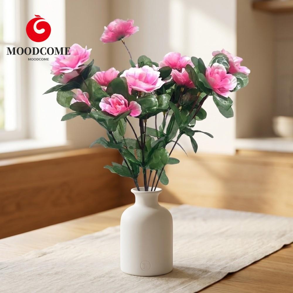 MOODOME จําลอง Azalea ดอกไม้, ดอกไม้ปลอมหัตถกรรม Art ประดิษฐ์ Azalea สาขา, จําลองพืชสมจริง Handmade 