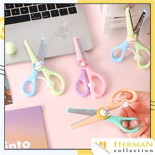 HC Gunting Portabel Mini Scissors Gunting Lucu Alat Tulis Anak Sekolah Kartun Diy Motif Karakter Hewan Lucu