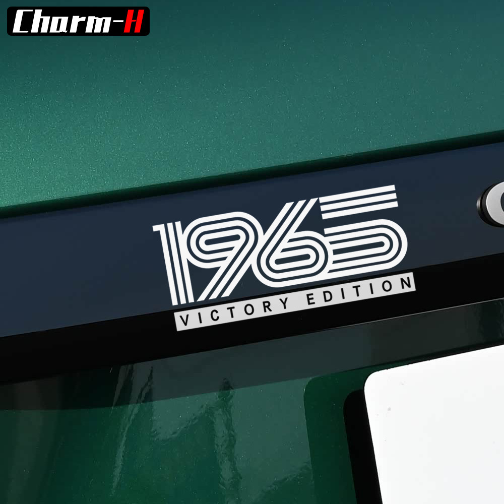 965 Victory Edition สติกเกอร์ไวนิลรูปลอก,สไตล์ย้อนยุคหน้าต่างด้านข้าง/ตกแต่งสัญลักษณ์ร่างกายสําหรับ Mini Cooper ทุกรุ่น