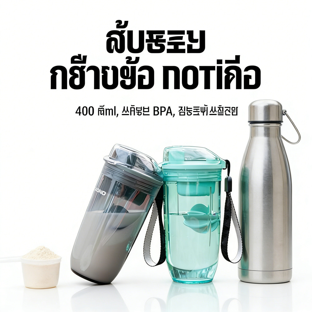 เชคโปรตีน 400 ml ไร้สาร BPA ขนาด Shaker Cup เวย์โปรตีน
