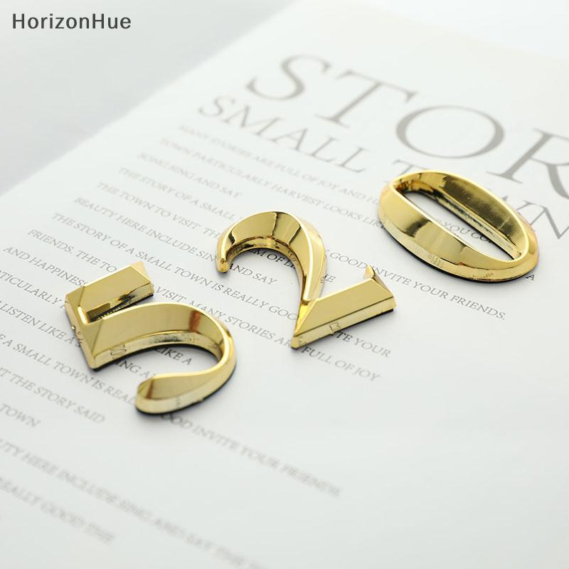 ✦Hh✦ สติกเกอร์บ้านสีทอง1ชิ้นความสูง5ซม. ที่อยู่ป้ายประตูสีทองหมายเลขบ้านที่ทันสมัย