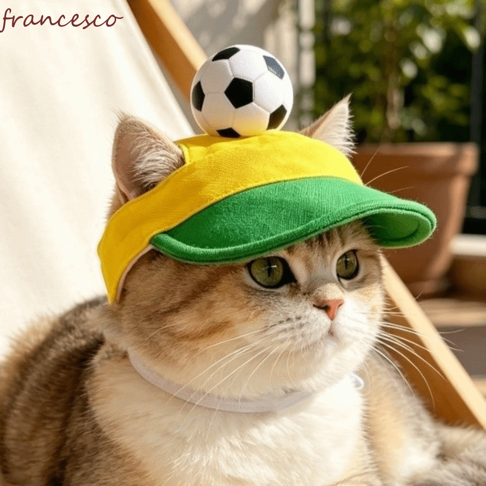 FRANCESCO หมวกเบสบอลสุนัข ปีกกลม ปรับได้ ระบายอากาศ พร้อมบังแดดสําหรับสัตว์เลี้ยง