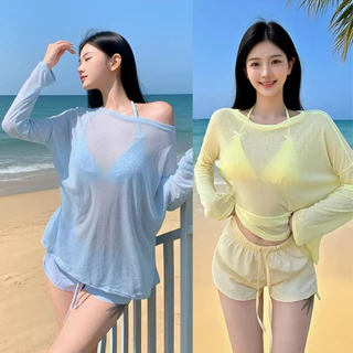 AP Stores6207 เสื้อแขนยาว กันแดด เซ็กซี่ ชายหาด น้ำหนักเบา ใส่สบ่ย เนื้อผ้าระบายอากาศ มีหลายสีให้เลือก พร้อมส่ง