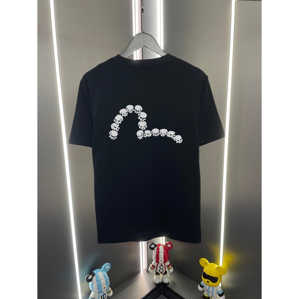 Evisu/God of Fortune 2026 คลาสสิกรอบคอแขนสั้นเสื้อยืดผู้ชายผู้หญิงกีฬาสไตล์ธุรกิจ Heavy 2026 ต้นฤดูใ