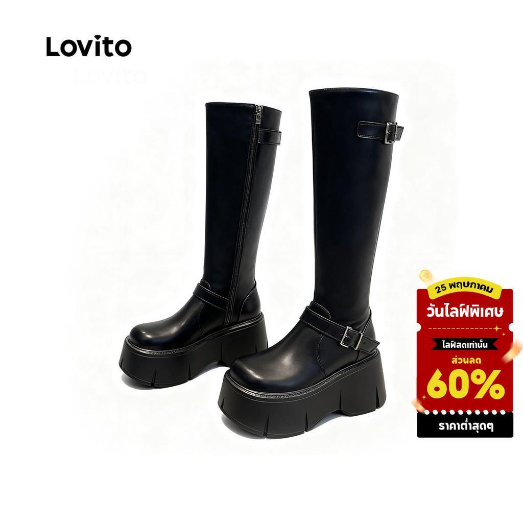 Lovito บูทแพลตฟอร์มสบายๆ สำหรับผู้หญิง LFA97044