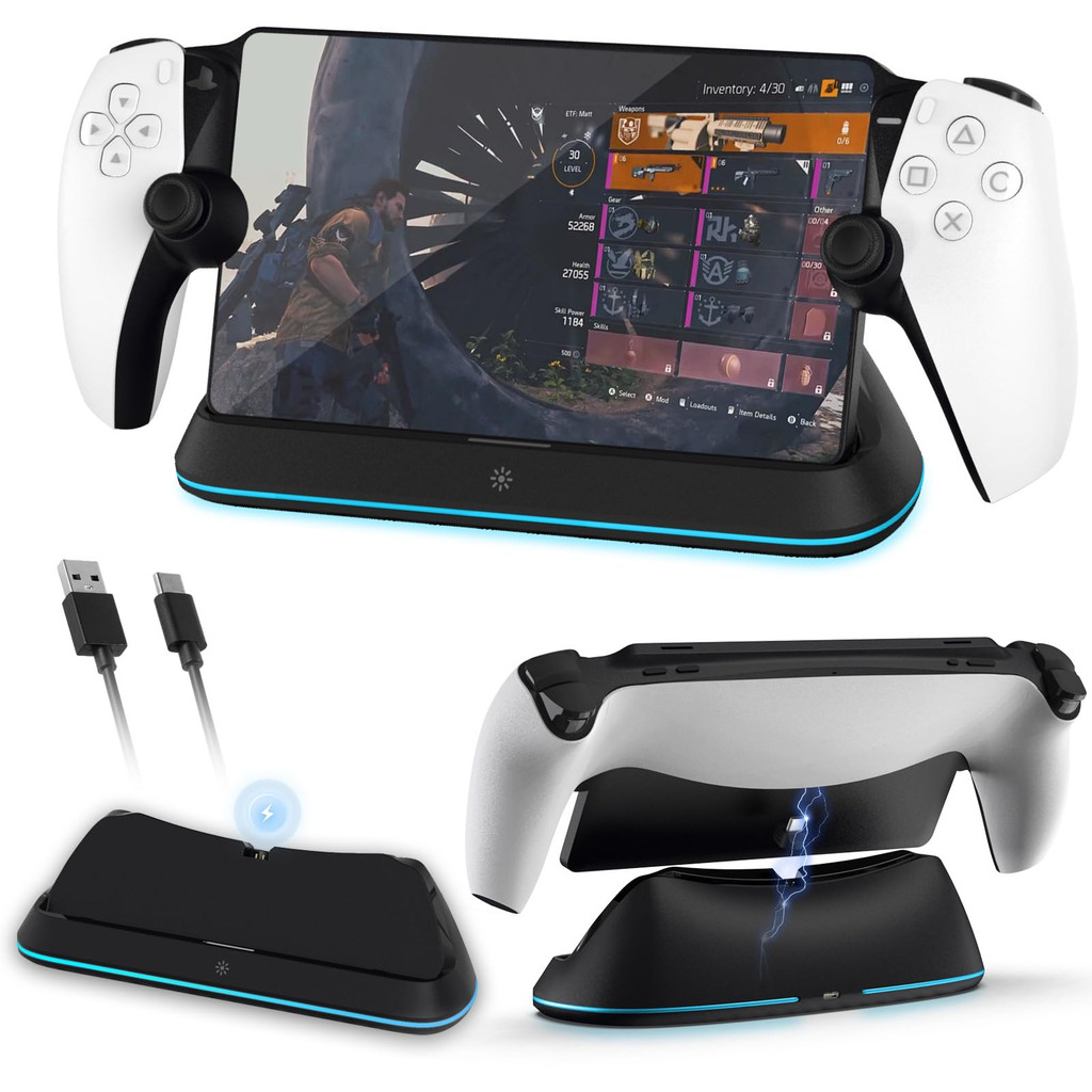 สแตนด์ชาร์จสำหรับ PS Portal【ใหม่-KailiTe】ชาร์จเร็ว Type-C สำหรับ PS5 Portal Remote Player ป้องกันการ