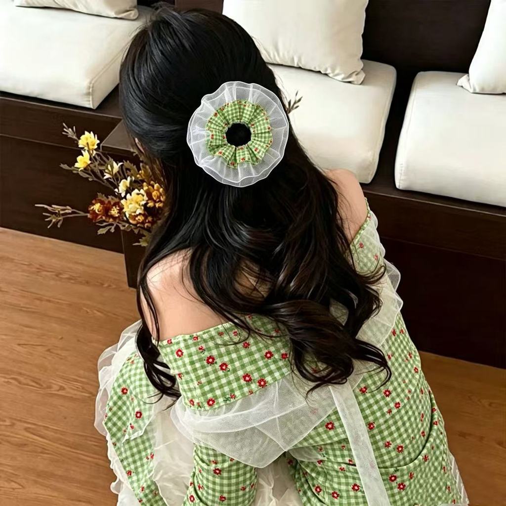 เกาหลีลูกไม้ลายสก๊อตเค้กคว้าคลิปฉลามคลิปอุปกรณ์ผม รูปที่ 7