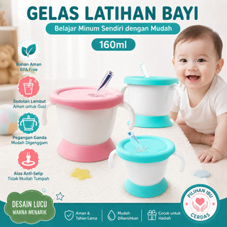 Innovative Baby Sippy Cup 160ml - PP+Silicone Straw Training Mug, Soft Spout - Gelas Minum Bayi