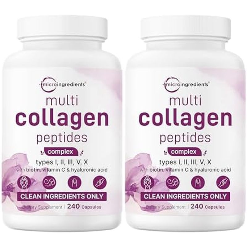 เม็ดคอลลาเจนที่มีกรดไฮยาเลโลนิกวิตามิน C & Protein Peptides Biotin Weapon & Man 2 2 แพ็คไมโครส่วนผสม