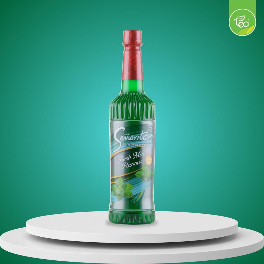 ไซรัปเฟรชมิ้นท์ Senorita Syrup ไซรัปซินญอริต้า Fresh Mint น้ำเชื่อมผลไม้เข้มข้น ขนาด 750 ml. จำหน่ายโดย ทีอีเอ