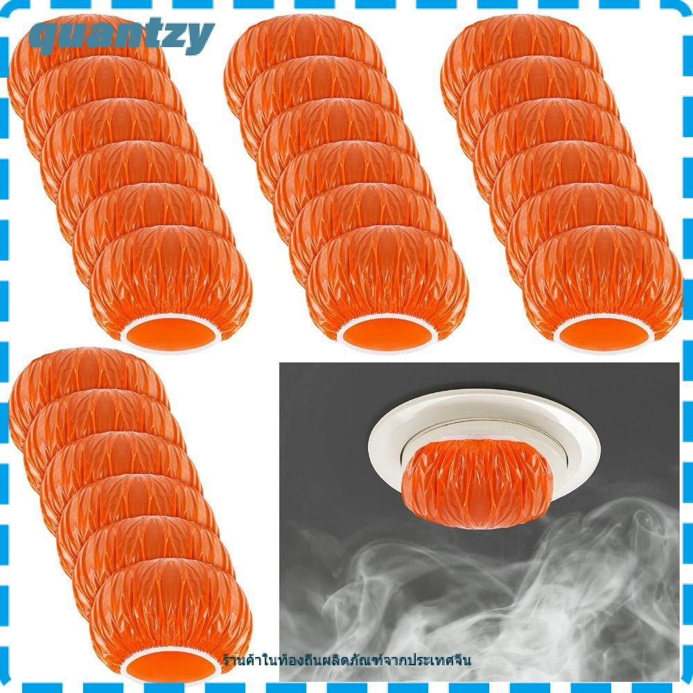 QUANTZY Fire Alarm Dust Cover, เครื่องตรวจจับควันสีส้มข้น, ฝาครอบสีพลาสติกยืดหยุ่นใช้งานง่าย Home