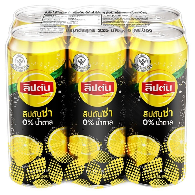 ลิปตันไอซ์ทีเลมอนซ่าไม่มีน้ำตาล 325มล แพค 6 Lipton Sparkling Lemon No Sugar 325ml Pack 6 [8858998575091 ]