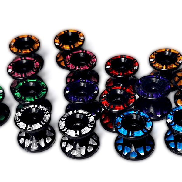 [R Model] TAMIYA mini4WD Rollers TAMIYA Mini สี่ล้อไดรฟ์ 15398 Anode Dyeing cnc ล้อคู่มือสองสี
