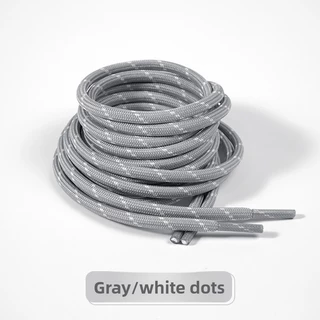 เชือกผูกรองเท้าทรงกลมลายจุดโพลีเอสเตอร์สีขาวสีดําสีขาว, เชือกผูกรองเท้าทดแทนรองเท้าผ้าใบสําหรับเดินป่ากลางแจ้งรองเท้าลําลอง