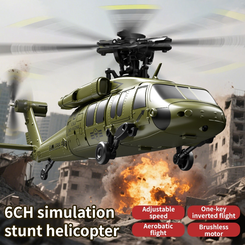 HiPoRC JJRC U9901 RTF Flybarless 6CH 6 แกน Gyro RC เฮลิคอปเตอร์ – เที่ยวบินคว่ําเพียงคลิกเดียว มอเตอร์ไร้แปรงระดับความสูง Hold & Optical Flow K170 อัพเกรด