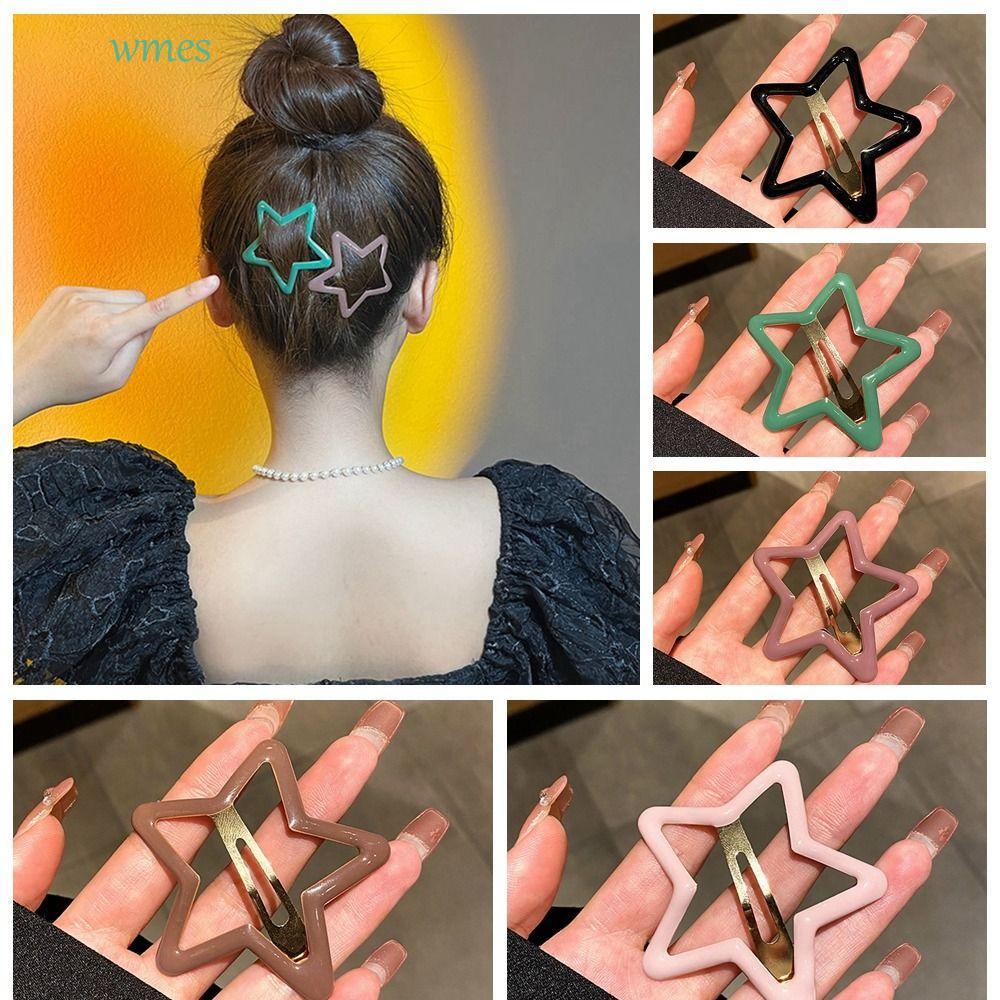 WMES1ZA Star BB กิ๊บติดผม, Pentagonal Star Alloy Side Barrettes, ส่วนบุคคล Headwear โลหะที่มีสีสัน Y