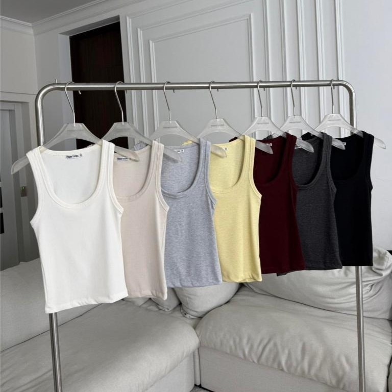 PTST012 Basic Tank Top เสื้อกล้ามทรงเบสิคผ้าริบพรีเมี่ยม PROMTHONG (งานไซส์)