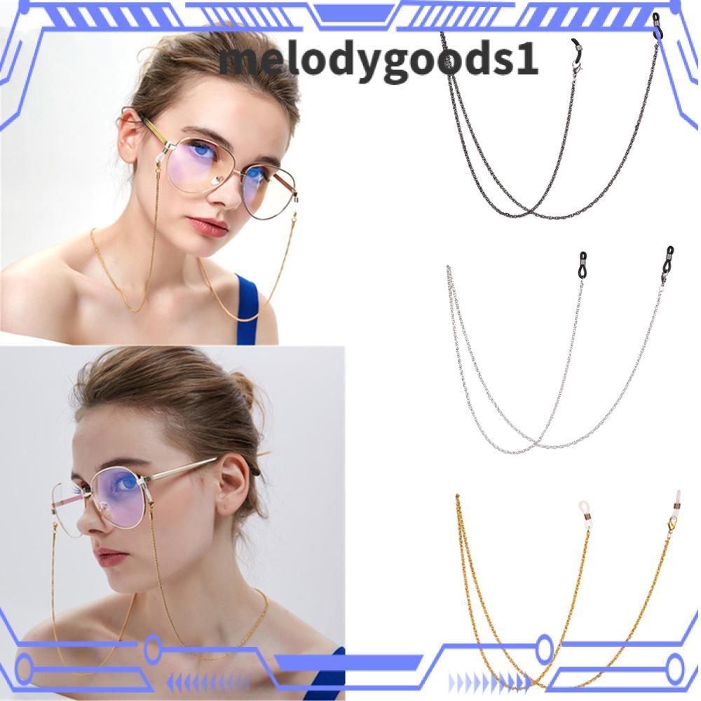 MELODYGOODS แว่นตาโซ่โลหะแว่นตาอ่านหนังสือ Vintage Eye Wear Accessories