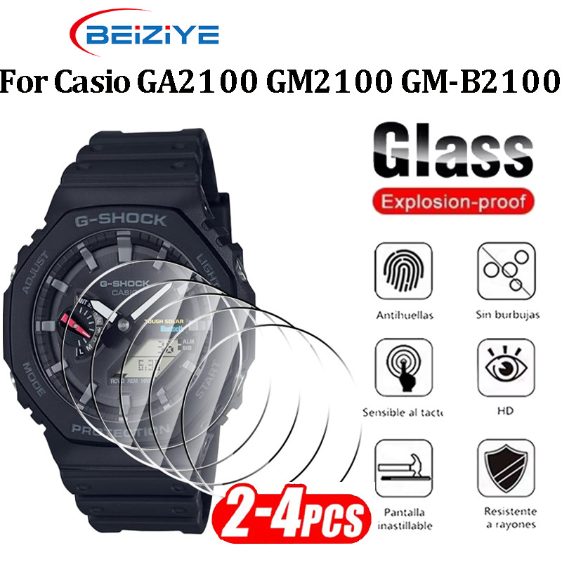 กระจกนิรภัยฟิล์มป้องกันรอยขีดข่วนสําหรับ Casio GA2100 GM2100 GM-B2100 HD Clear Screen Protector Cove