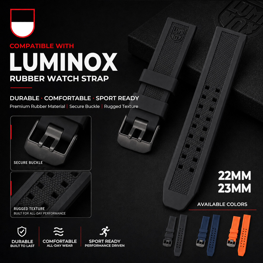 เหมาะสําหรับ luminox Strap luminox Strap 22mm 23mm สายยาง 3051 Soft Reminox Strap