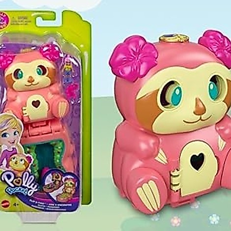Polly Pocket GTM59-หมุน ที่น่าสนใจ Sloth โลงศพ, ของขวัญที่ดีสําหรับเด็กอายุมากกว่า 4 ปี