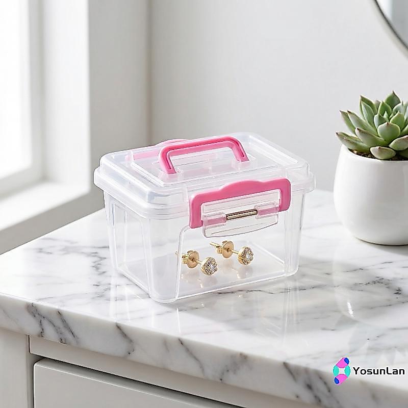 YosunLan] Dollhouse Mini Storage Box 5 ชิ้นชุดพลาสติกใส Organizer Portable Solution สําหรับสินค้าเล็กๆ ใหม่