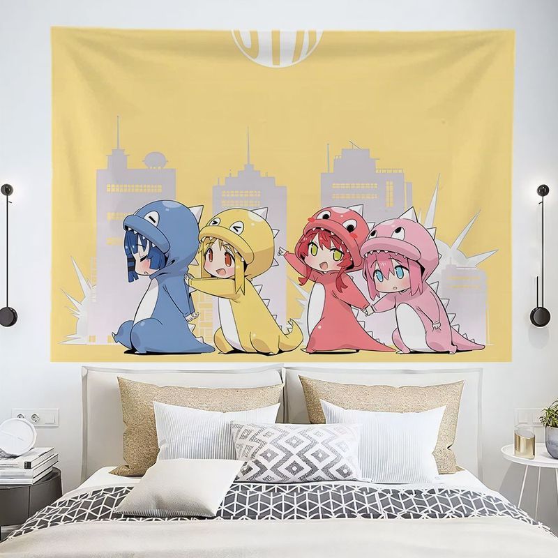 Lonely rock background cloth, cartoon and anime background wall hanging cloth, student bedroom dormi