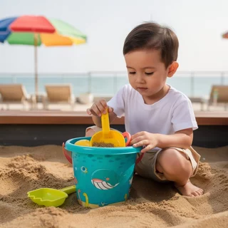 ของเล่นทราย ชุดของเล่นชายหาด ของเล่นตักทราย 18ชิ้น รถทราย ถังทราย พลั่ว คราด แม่พิมพ์ เด็ก