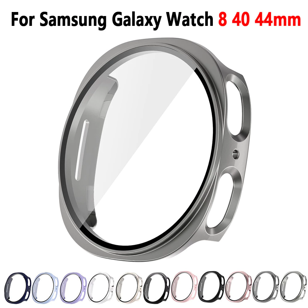 กระจกพีซีแบบแข็ง + สําหรับ Samsung Galaxy watch 8 40 มม.44 มม.ตัวป้องกันหน้าจอ Tempered Full-coverage