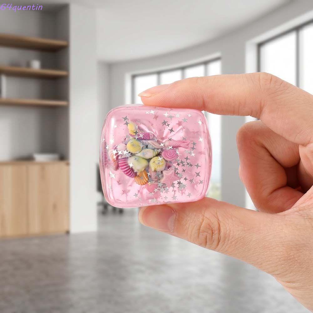 QUENTIN Blue Ocean Ice Cube ความเครียดลูกบอล,ช้า Rising Soft Squishy Ocean Squishy Balls, ปลอดภัยช้า Rebound รูปทรงสี่เหลี่ยม Ocean Theme Sensory Fidget ของเล่นเด็กของขวัญ