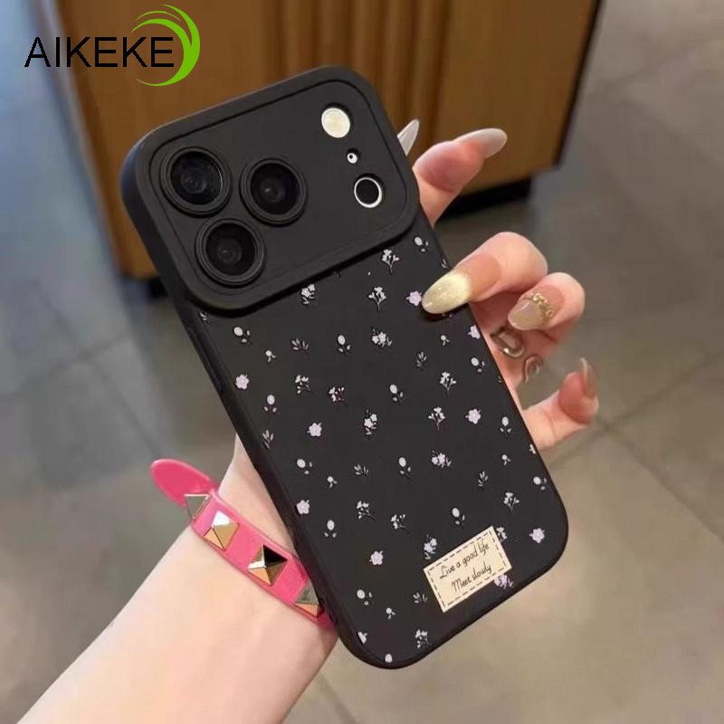 SAMSUNG สไตล์เกาหลีสีม่วงสดดอกไม้เคสโทรศัพท์สําหรับSamsung Galaxy A07 F70E M17E M07 F07 A10 A10S A06