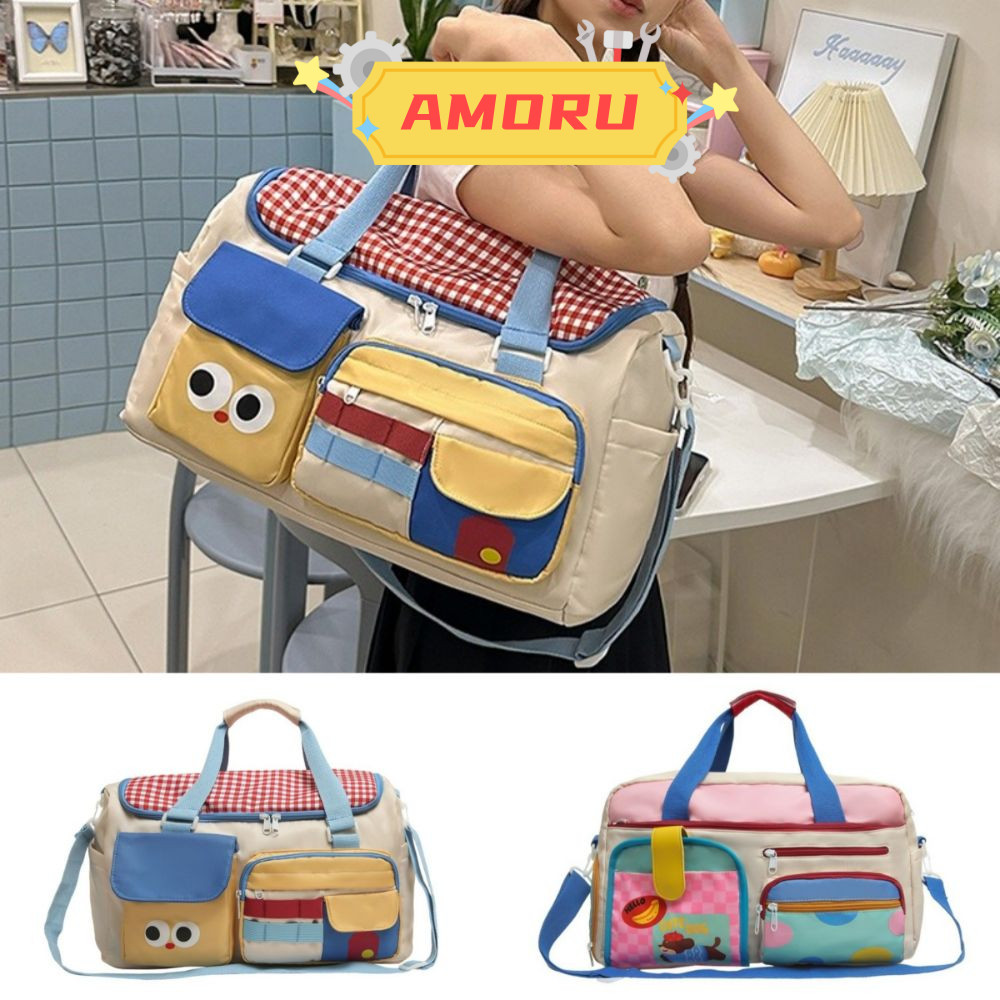 AMOR12U7 Travel Duffle Bag, Lightweight Cloth Gym Sports Tote Bag, Large Capacity Cute Design Carry 