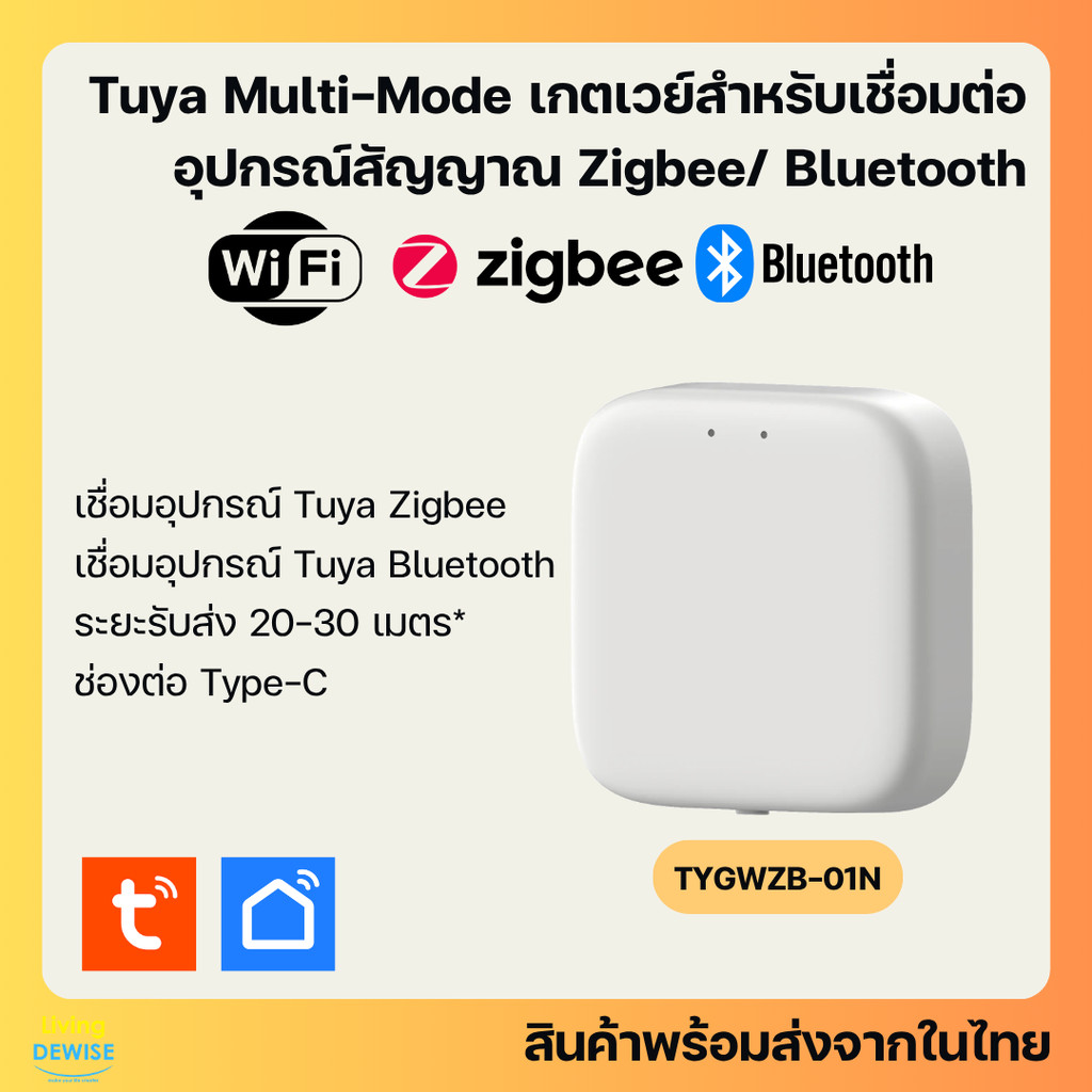 Tuya เกตเวย์ Multi-Mode Gateway (TYGWZB-01N) สำหรับเชื่อมต่ออุปกรณ์ Zigbee และ Bluetooth