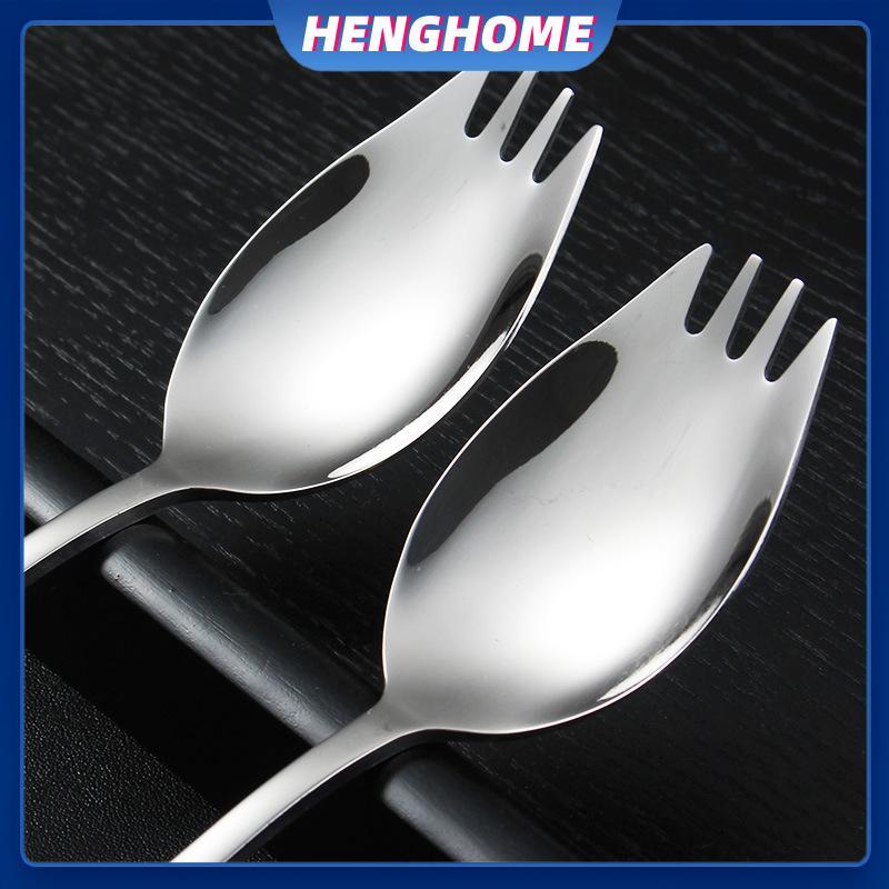 HENGHOME 304 ส้อมสแตนเลสในครัวเรือน Spork ช้อนหนึ่งสลัดเค้กส้อมผลไม้ส้อมตะวันตกบนโต๊ะอาหาร HENGHOME