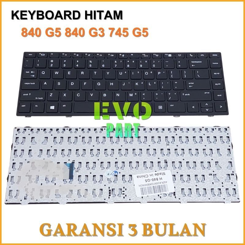 HP Elitebook 745 G5 840 G5 846 G5 แป้นพิมพ์แล็ปท็อปไม่มีแบ็คไลท์ -EVO