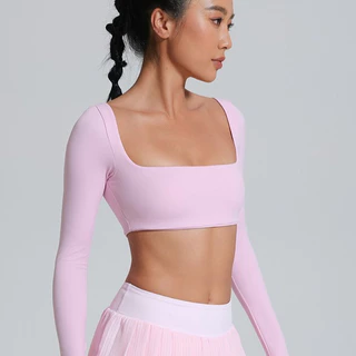 【Anran】เสื้อยืดแขนยาว เข้ารูป เป็นมิตรกับผิว สําหรับออกกําลังกาย เล่นโยคะ วิ่ง ฟิตเนส