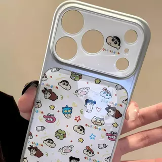 เคสโทรศัพท์ลายภาพครอบครัวชินจัง ใช้ได้กับ iPhone 13/11/12/17/14/15 Plus/16ProMax ผลิตจากอะคริลิกคุณภาพสูง กันกระแทกได้ดี