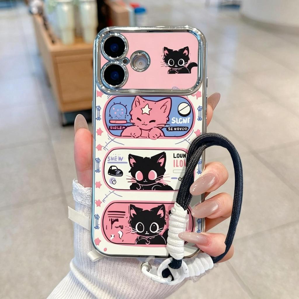 เคสโทรศัพท์ลายแมวน่ารัก ใช้ได้กับ iPhone 11/12/13/14/15 Pro/17/16 Pro Max, X/MAX/XR, 7/8 Plus เคสโทรศัพท์คุณภาพสูง