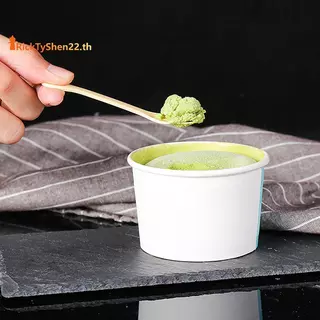 RickTyShen 50 ชิ้นมินิช้อนพลาสติก Flatware ช้อนสําหรับเยลลี่ไอศกรีมขนมอาหารเรียกน้ําย่อยช้อนสําหรับอุปกรณ์ปาร์ตี้สีเหลืองสีชมพู TH