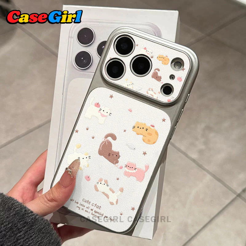 [✅คุ้มค่าที่สุด] สำหรับ iPhone 16 13 17 15 11 14 12 Pro Max 16 15 14Plus ลายแมวน่ารักพิมพ์เต็มน่ารักมากกันกระแทก