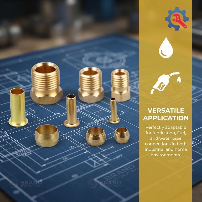 [AT] ซีล Ferrule Liner อุปกรณ์ทองเหลือง CNC Precision 4 มม.6 มม.8 มม.สําหรับท่อ Home Industrial Appl
