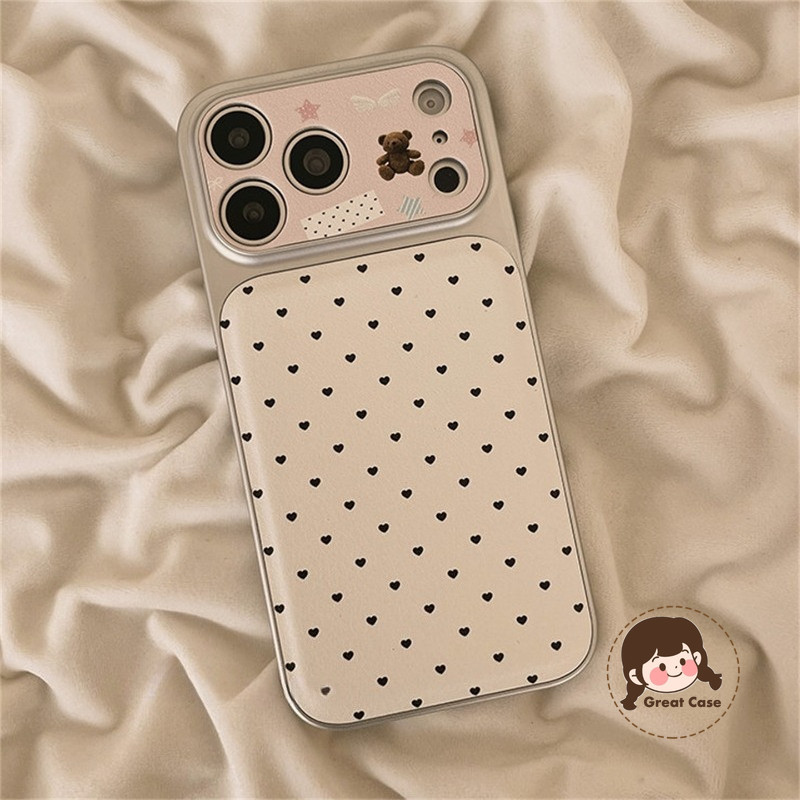 หมีน่ารักสีดําหัวใจเคสโทรศัพท์สําหรับVivo Y19 Y19E Y19S Pro GT Y18 Y18E Y18S Y18i Y17 Y17S Y16 Y15 Y