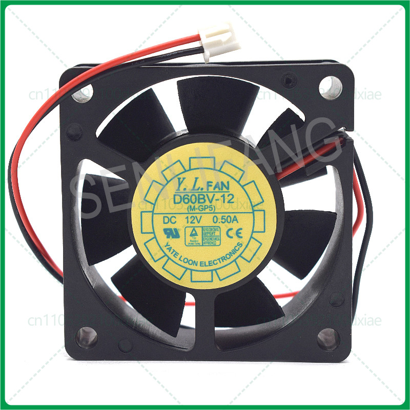 3 ชิ้นใหม่ D60BV-12 Cooler สําหรับ YLFan DC12V 0.50A 60*60*20 มม. 6 ซม. 2 สายพัดลมระบายความร้อน