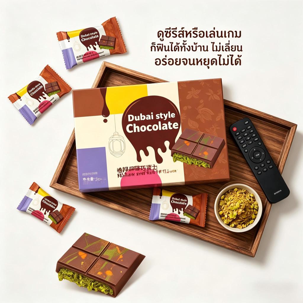 jinlong-ช็อกโกแลตดูไบ (250 กรัม)，โกโก้เข้มข้น ผสมกับเส้นกรอบสุดฟิน，หวานมันพอดี ลิ้มรสชาติตะวันออกกลาง