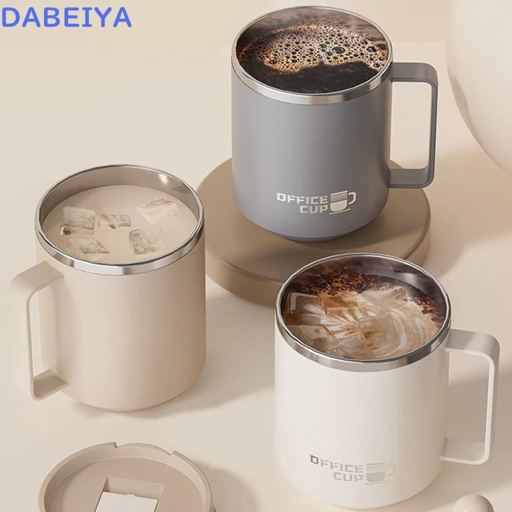 แก้วกาแฟ ดาเบยา ความจุขนาดใหญ่500มลแก้วเก็บความร้อนแบบพกพาพร้อมที่จับป้องกันการรั่ว304สแตนเลสสํานักงานถ้วยน้ํากาแฟนมชา
