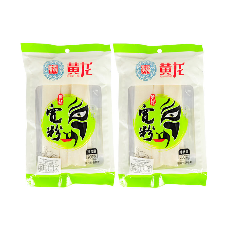 หวงหลง เส้นมันฝรั่งเส้นใหญ่ 200 ก. x 2
 (HUANGLONG Potato Noodles Big 200 g x 2
)