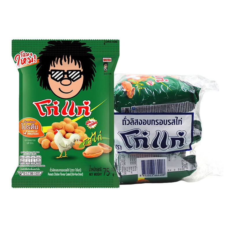 โก๋แก่ ถั่วเคลือบ รสไก่ 75 ก. x 3 (KOHKAE Nut Chicken 75 g x 3)